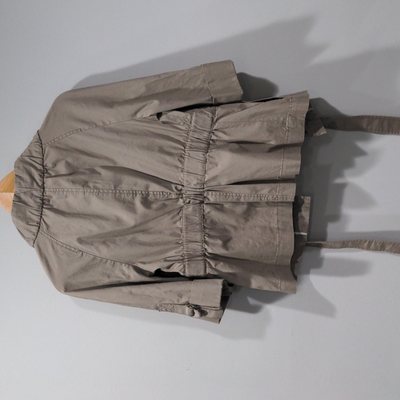 LOFT Women's Tie Waist Rolled Sleeve Button Jacket Casual Blazer Size 6 Brown - Picture 9 of 10